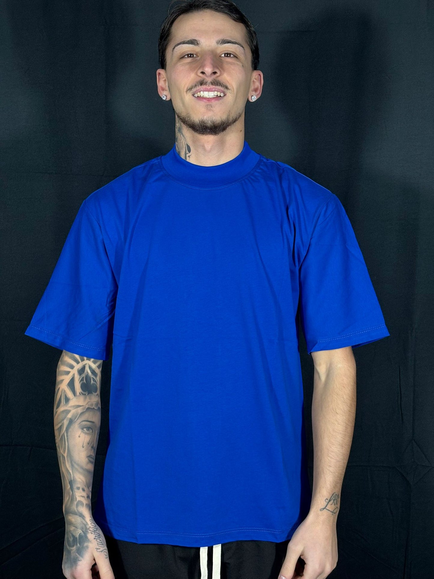 T SHIRT COLLO ALTO BLU