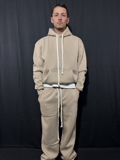 COMPLETO IN COTONE BAGGY BEIGE