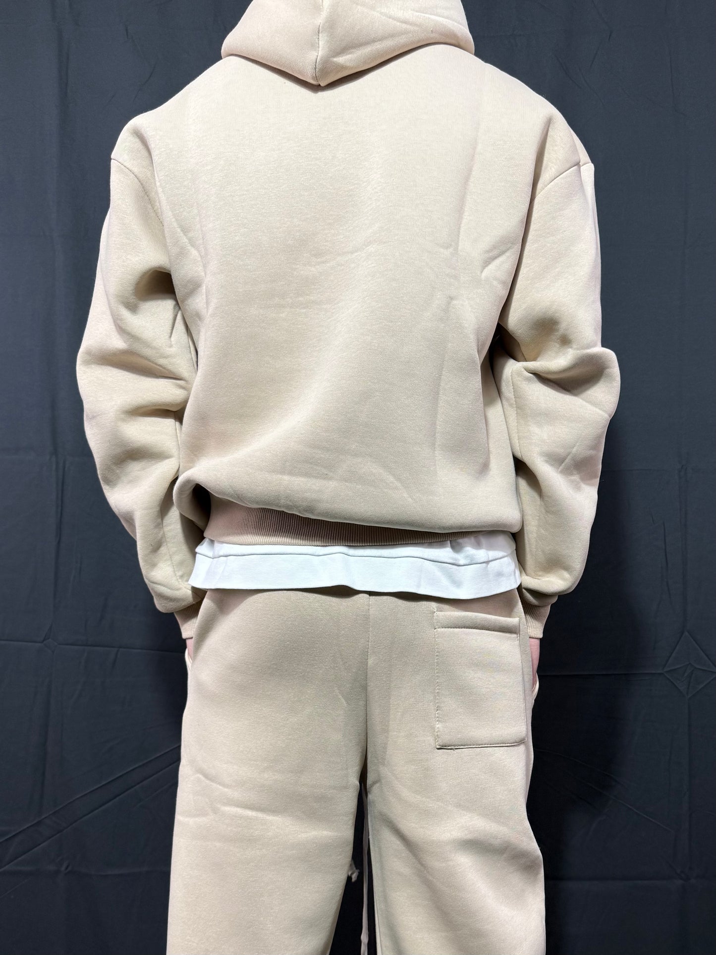 COMPLETO IN COTONE BAGGY BEIGE