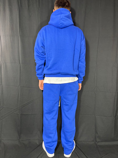 COMPLETO IN COTONE BAGGY BLU