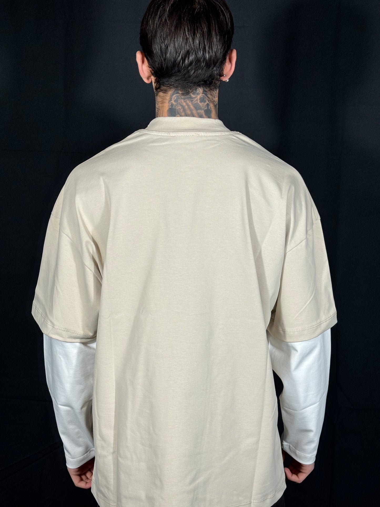 T-SHIRT DOPPIA MANICA BEIGE