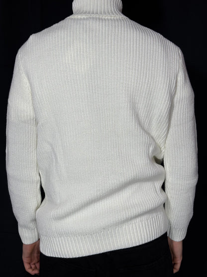 MAGLIONE COLLO ALTO BIANCO