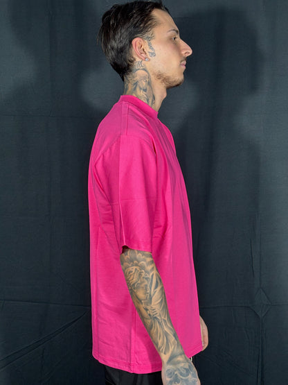 T-SHIRT COLLO ALTO FUCSIA