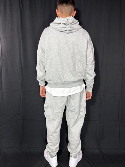 COMPLETO RIPPED IN COTONE CARGO GRIGIO