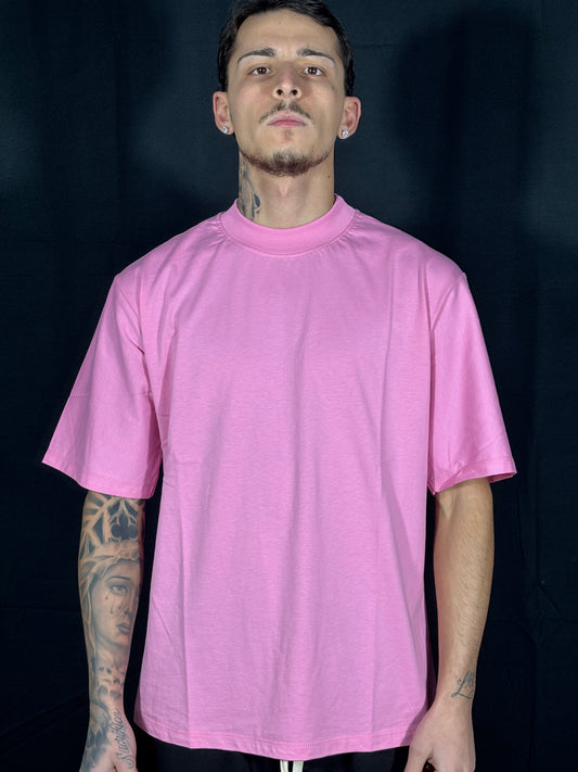 T-SHIRT COLLO ALTO ROSA